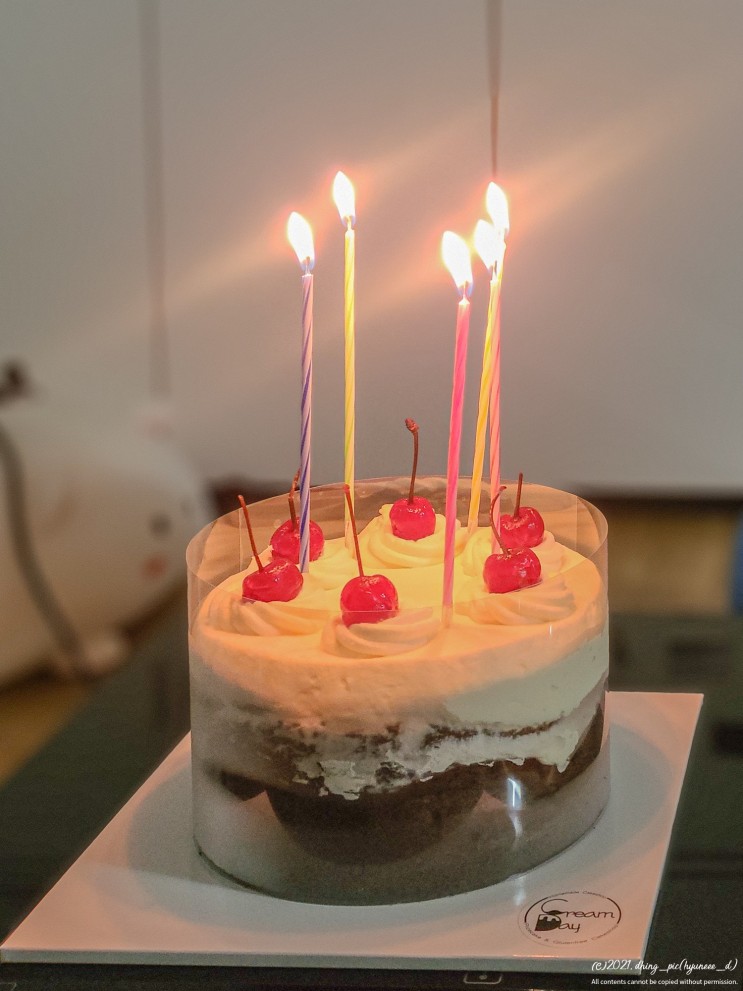 글루텐프리 케이크 | 망원동 크림데이에서 아빠 생일 케익 주문