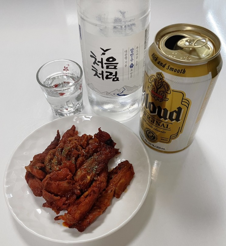 한잔애 직화 닭목살구이 / 야식으로 너무 좋은 간편술안주 추천