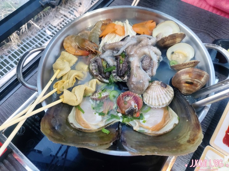 인천 파라다이스시티 맛집 소나무식당 해물듬뿍 전골칼국수