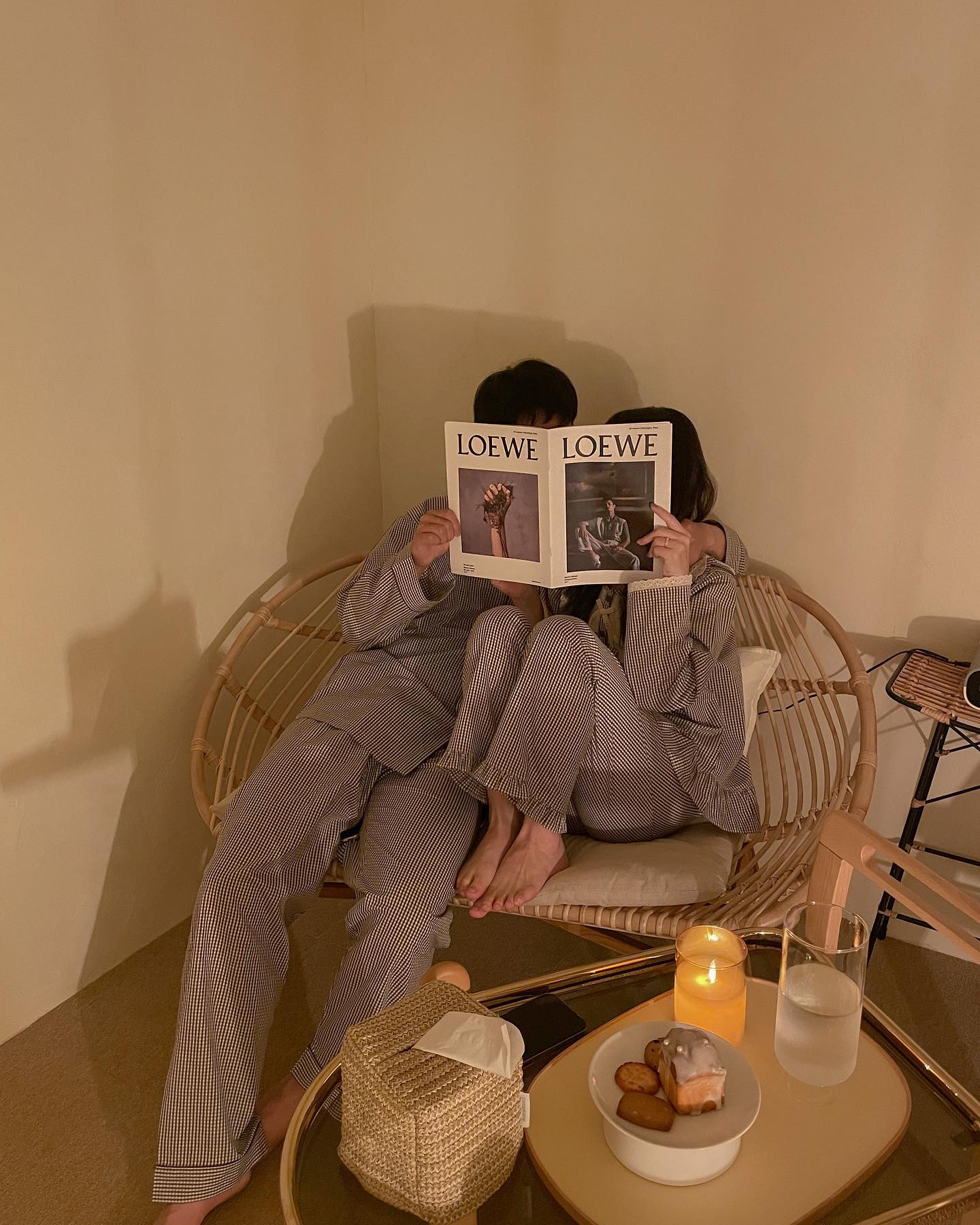 귀여운 커플잠옷입고 꽁냥꽁냥 영화보기👀