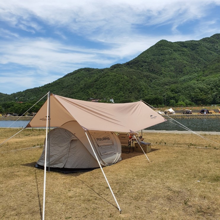 청도 운문댐 하류보 야영장 캠핑_ (무료, 주차장, 개수대, 화장실, 편의점 있음)