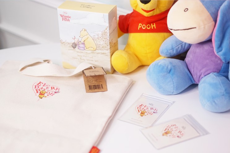 꿀명언카드 모아 디즈니랜드가고시푸 #EverydayPooh 캠페인 에브리데이푸 에코백, 비욘드 딥 모이스처 허니 바디세트