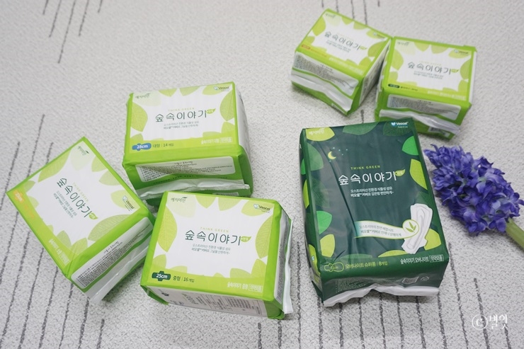 국산생리대, 친환경 유래 소재 '예지미인 숲속이야기'생리대