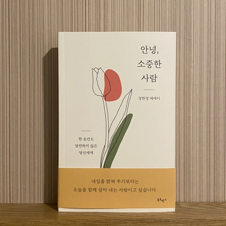 안녕, 소중한 사람 (정한경 에세이) 후기/글귀. 책 추천