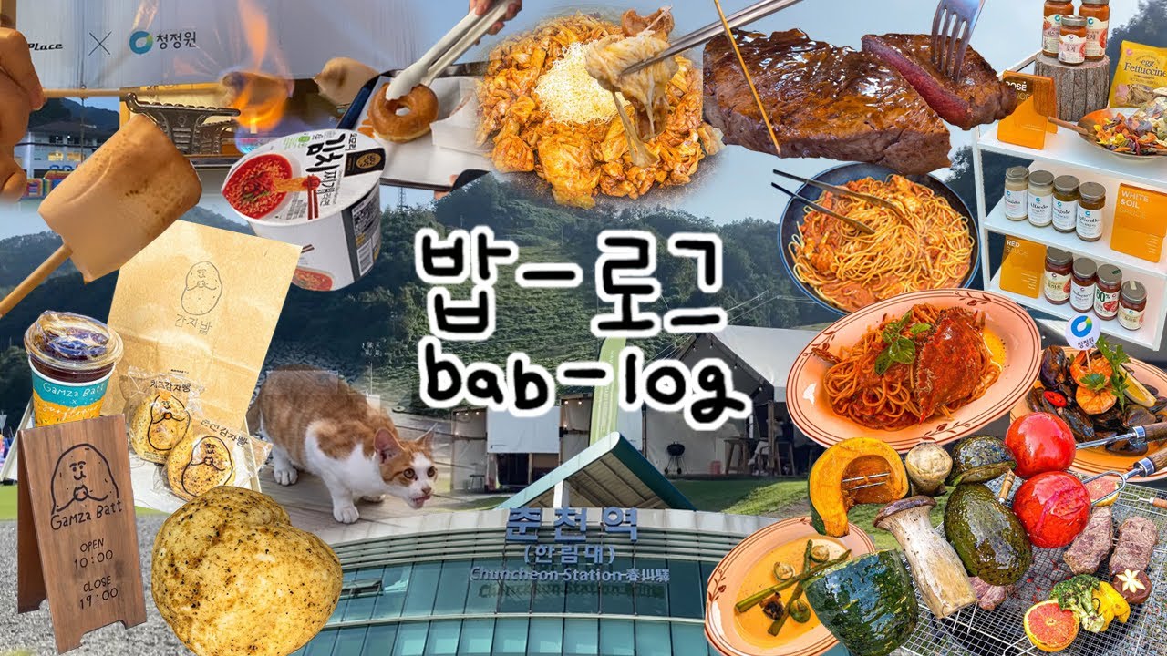 뚜벅이들의 1박2일 춘천 배낭여행! 가을캠핑 떠나서 갑자기 성화봉송?! 핫한 감자빵 먹으러 카페 감자밭가서 힐링하고 춘천 닭갈비도 먹었어요 :)