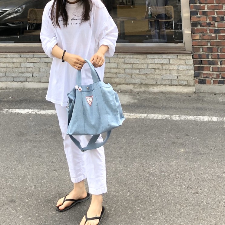[코스트코 추천] GUESS(게스) 캔버스 토트백 연청 후기(패션)