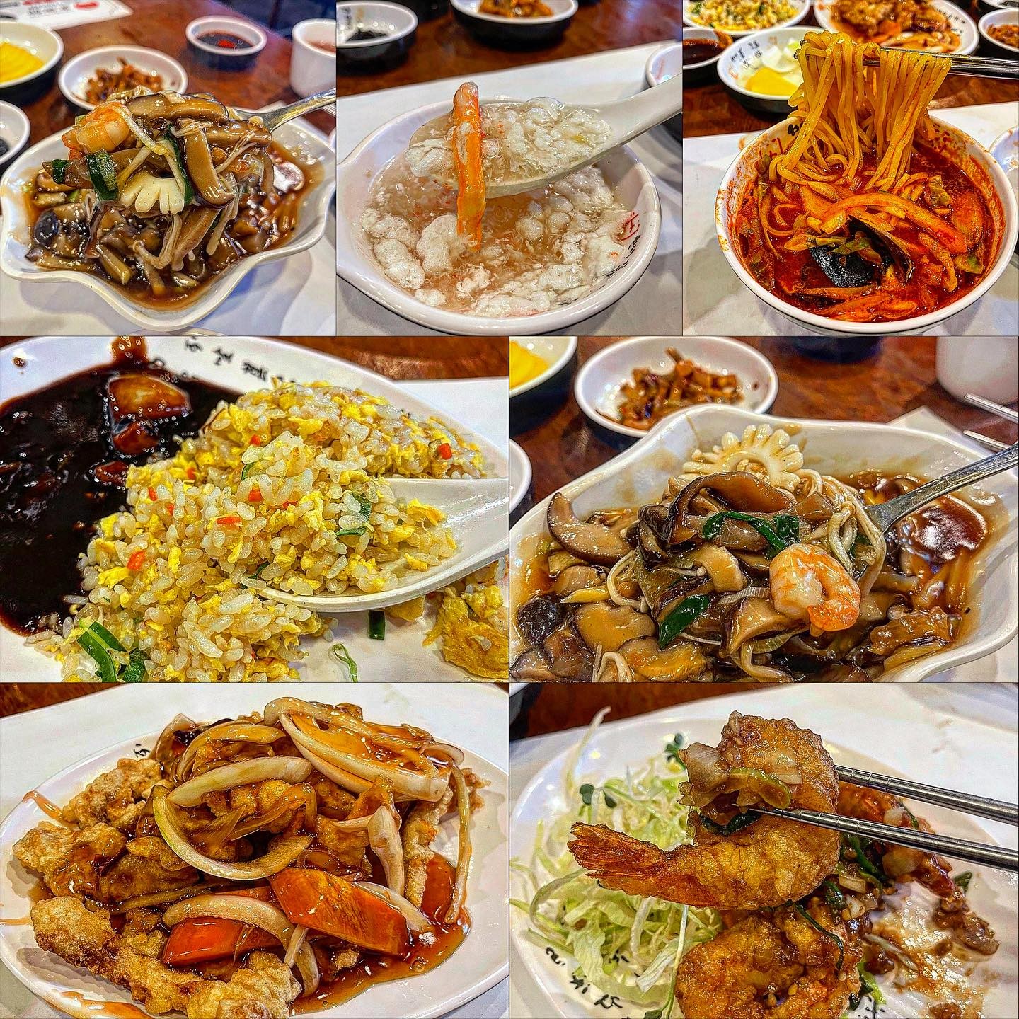 📌 #금천구청맛집 - #동흥관

💘가성비는 진정 최고였던 중식 코스요리 👍🏻

요새 중식피드 자주 올리는 것 같네요ㅎㅎ😅 오늘도 동흥관‼️ 지난 방문 때 너무 맛있게 먹었던 기억에 재방문해서 런치코스요리 먹었어요😋 

게살스프는 밀크덩한 식감에 작은 생강이 씹히고 다른 곳 보다 엄청 걸쭉했어요! 유산슬은 색이 진해 짜지 않을까 걱정했는데 짜지 않았고, 새우, 오징어, 죽순, 해삼, 팽이버섯, 표고버섯이 푸짐하게 들어가있는데 그 중 표고버섯이 특히나 많이 들어가 있어요! 개인적으로 표고를 안좋아해서ㅠ 표고 좋아하는 제 짝꿍은 제 것 까지 맛있게 먹더라구요ㅎㅎ 

깐풍새우는 인당 2개씩 나오는데, 새우가 큼직하고 통통한 것이 맛있었어요! 탕수육은 소스가 뿌려져 나왔는데도 바삭함을 유지해요! 고기 냄새는 안났고, 맛있게 먹었어요 ☺️ 런치 A코스에선 깐풍새우가 젤 맛있었습니다bb :) 

식사는 짜장, 짬뽕, 볶음밥 중 짬뽕과 볶음밥을 시켰는데 지난번 삼선짬뽕이 너무 맛있어서 그냥 기본 짬뽕은 그것과 비교해서는 기름도 넘 많고 별로였어요ㅠ 볶음밥은 고슬고슬보단 포슬포슬한 느낌! 

가성비 좋게 여러가지 음식을 조금씩 맛 볼 수 있었지만, 맛이 그닥 휼륭했던게 아니라 앞으론 코스 요리는 안 시켜 먹을 듯해요ㅎㅎ😅 

기억하세요✔️🚨❤️‍🔥동흥관은 샤오롱바오, 멘보샤, 꽃게롤, 삼선짬뽕, 활조개짬뽕, 송이덮밥, 마파두부, 철판난자완스 !!! ✍🏻‼️ 

💸 런치코스 A 24,000원
  _게살스프, 유산슬, 깐풍새우, 탕수육, 식사(짜장, 짬뽕, 볶음밥 택1) 

🔥 3/5. 🥺런치 코스 아쉽 ㅠ 

#헝그리_중식 #헝그리_금천
