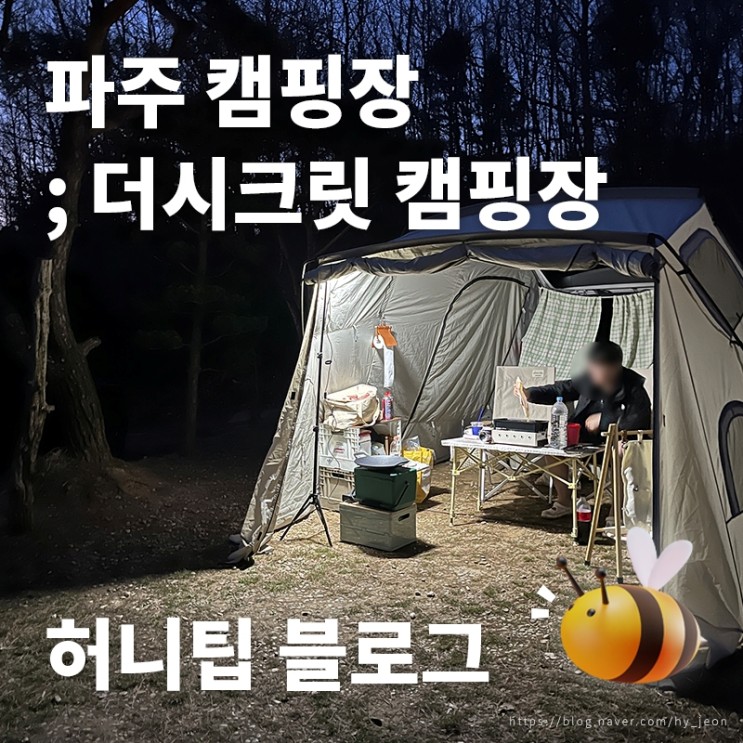 파주 더시크릿 캠핑장 당일치기 캠핑 : 숲속 노지같은 느낌🌲 당일치기 캠크닉 함께 해요♪ (개구리연못 사이트)
