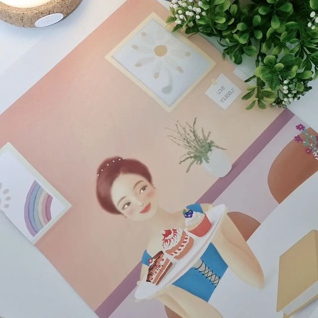 💜 찐리뷰 ♡ 언팔관리 💜 on Instagram: "#협찬 #휘야야 @hwiya_jin @hwiyaya_studio . 휘야야 HAPPY TIME 일러스트 포스터~♡ . (포스터 + 일러스트카드 + 우드행잉 프레임) . 코시국이라 집에있는 시간이