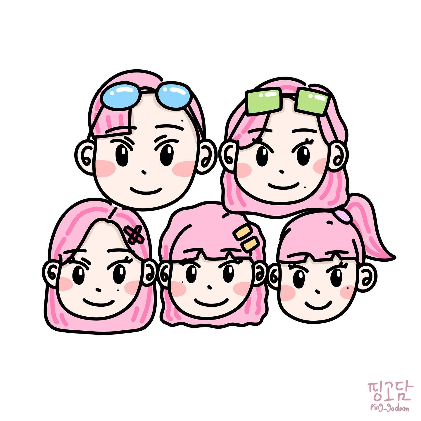 #핑고담프로필💗
⠀
중3 막냉이 동생이 그려준 귀여운 일러스트 프로필!
너무 귀엽지않나요!!!! 💖
⠀
우리 가족 특징을 잘 살려서 그려줬답니다 😚
⠀