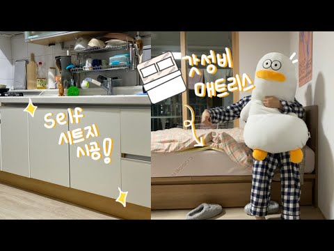 vlog | 이사했어요🚛| 셀프시공 | 월마트 판매량1위 매트리스 | 인테리어 | 자취꿀템 | 셀프인테리어 | 먹방 | 국밥 | 건봉국밥 | 일상브이로그| 먹방브이로그 | 오둥이