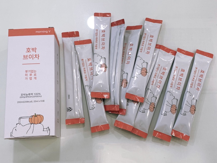 [붓기차추천] 간편하게 붓기빼는 모닝브이 호박브이차 후기