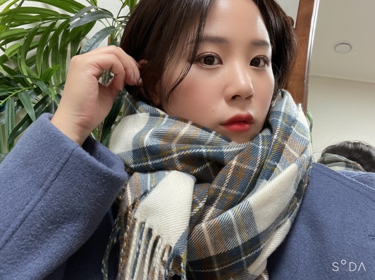 [제품 리뷰] 얼모스트블루 여자머플러 착용감, 컬러 너무 좋아요:) (커플템 추천)