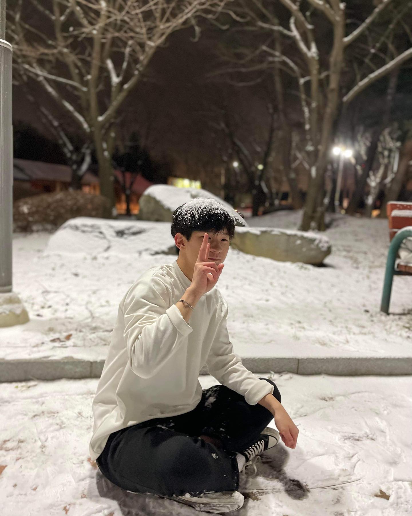 역시 추운날엔 눈