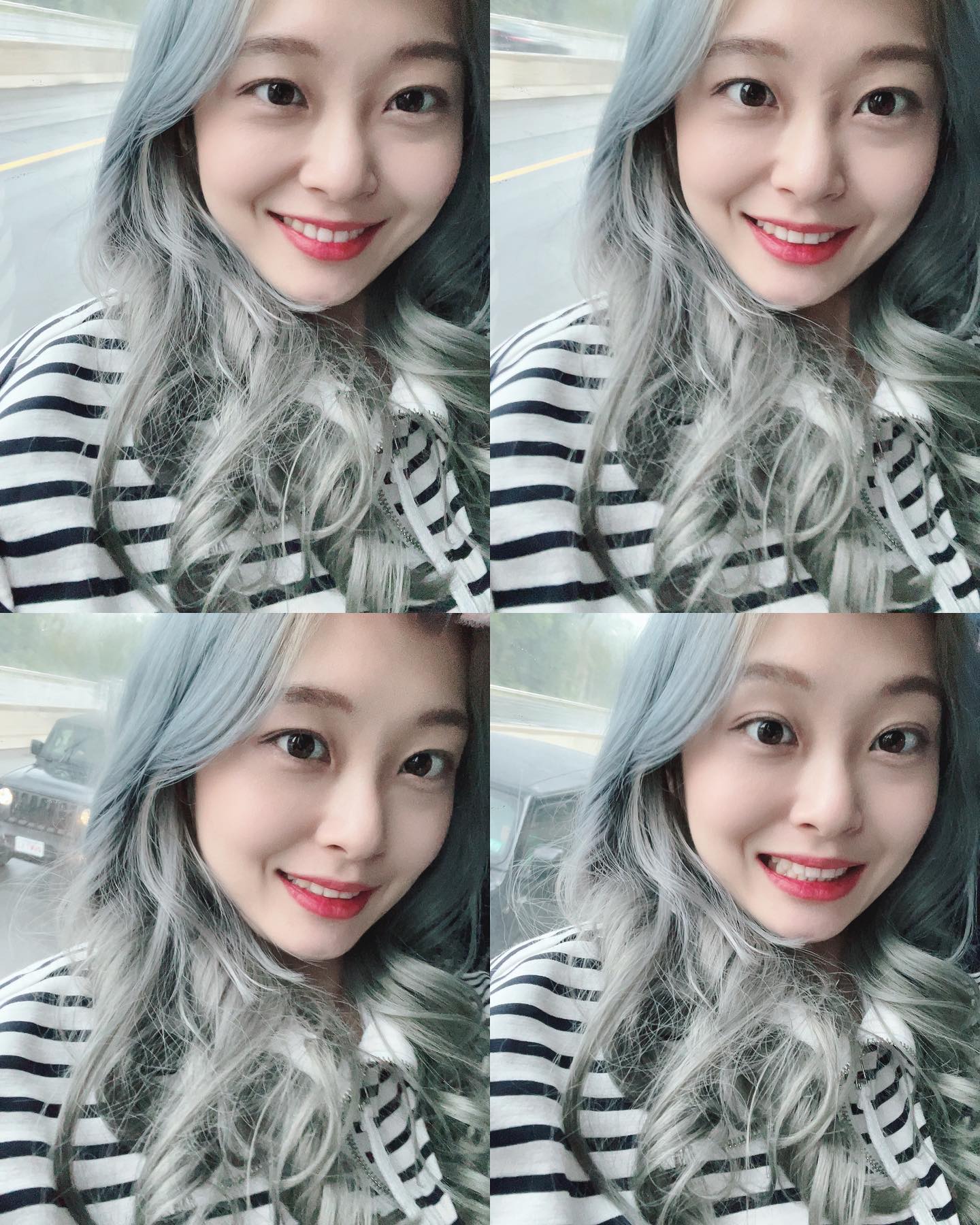 이동중인 버스 안에서 셀카타임을 가지고 있었는데 갑자기 비가 우다다다 왔던 날 🌧

화장을 하고 머리를 만져서
셀카가 잘나오면 기분이조크등여 😝
