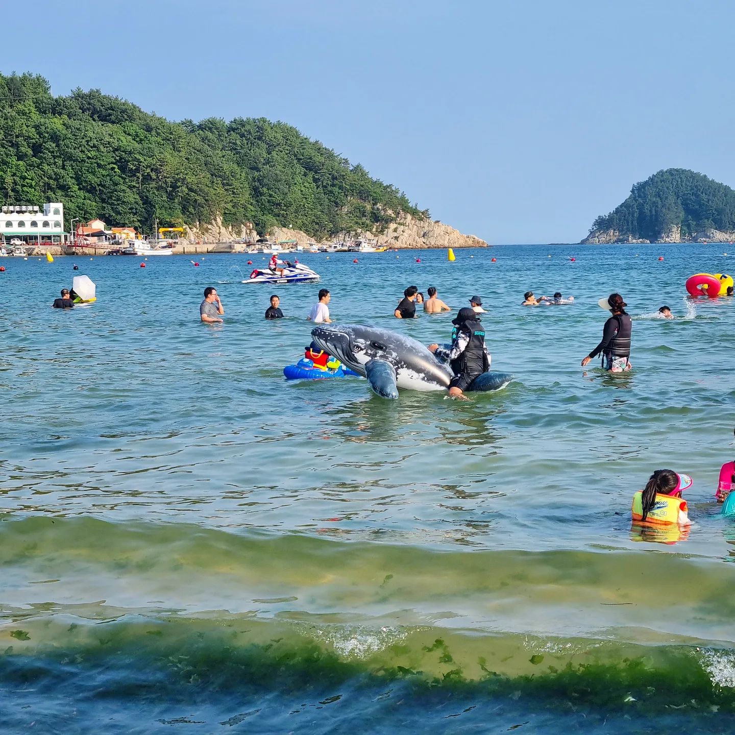 #남해상주은비치해수욕장

몇년만에 꺼낸 고래 인기폭발🐳
운좋게 축제기간이라 공연에 불꽃축제에 즐거웠던 남해여행
해파리 쏘이니까 긴팔 긴바지 필수❗️