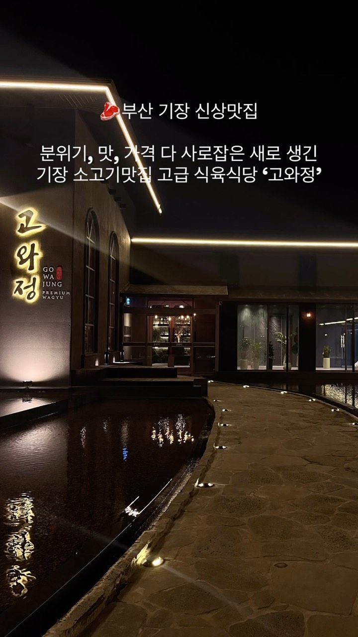 부산 기장 1월 갓 오픈한 신상 맛집🔥

큰 규모 분위기, 맛, 가격 다 사로잡은 새로 생긴 기장 
소고기 맛집 고급식육식당 ‘고와정’🥩

📍상호:고와정
📍주소:부산 기장군 기장읍 내리 346-8
📍영업:11:30-21:00
