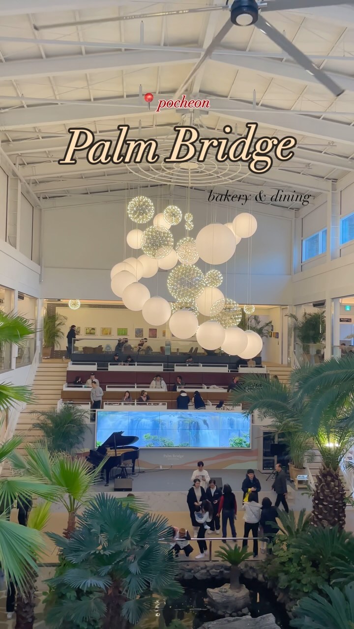 📂↵ cafe - #포천 
 ✦ #팜브릿지 @cafe_palmbridge 

• good point !
1. 대형식물카페 종결자. 🌴 코가 뻥 뚫리는 기분 👃🏻
2. 5000평으로 규모가 굉장히 넓어서 단체모임하기 딱 ! 
3. 다양한 빵과 맛있는 음료 , 그리고 식사메뉴까지 ♥ ♥ 여기서 다 해결 가능 !
4. 울창한 야자수와 나무들 사이에서 사진 한컷 찍어주면 그날이 화보. 📸

• check point !
1. 🚗 대형주차장 완비 
2. 🕰️ 연 중 무 휴!
- 카페 (2F~3F) 10:00 - 새벽 01 :00 (L.O. 23:30) 
- 레스토랑 (2F~3F) 10:00 - 새벽 01:00 
- 와인&위스키 다이닝 (2F~3F) 10:00 - 새벽 01:00