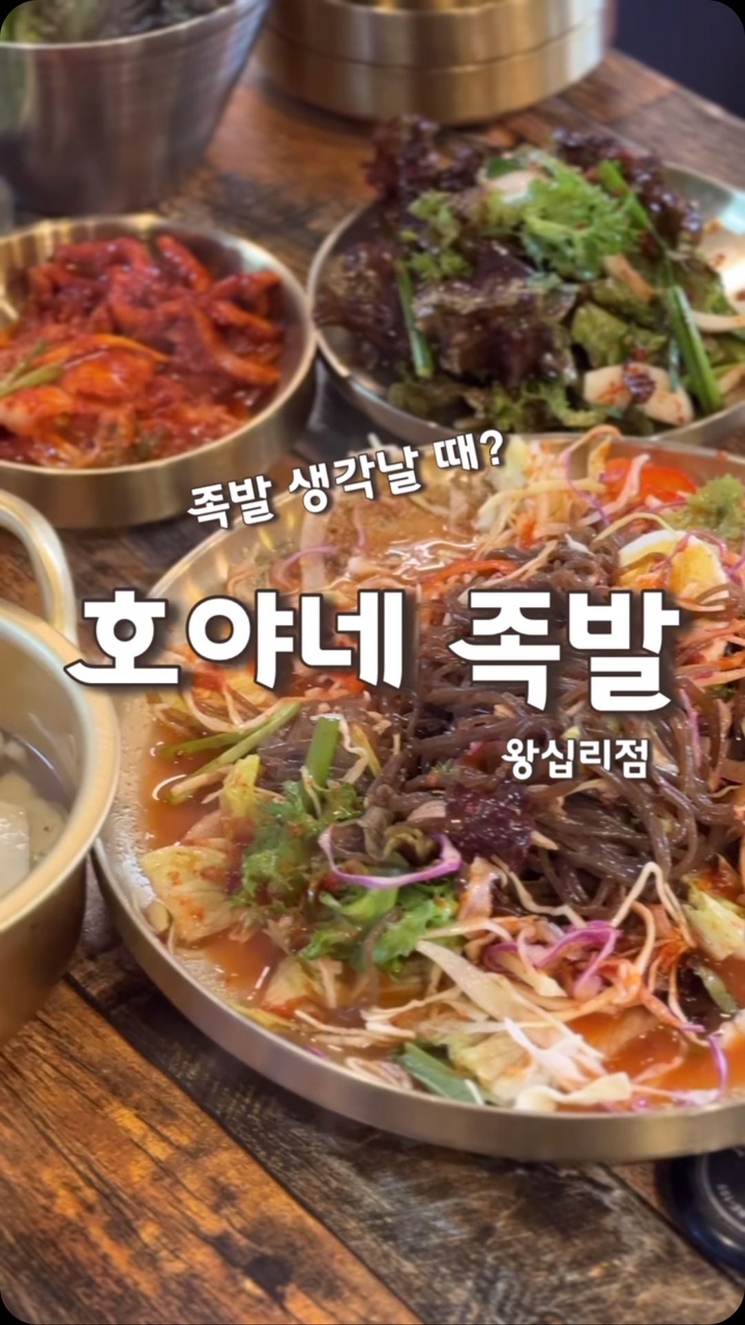 #협찬 #광고
서울5대족발 <호야네 족발 왕십리> 에서
불족발 먹고왔어요 🔥 불족발은 주문시 함께 야채세트
+새우젓+쌈장+부추무침+김치+오뎅탕+계란찜까지
함께 나와요!
불족발 하나 시켜도 양이 푸짐한데 다른 테이블 먹는 것 보고
막국수랑 주먹밥도 추가 주문 🪄 정말 배부르게 잘 먹었어요~
매콤하니 불족 또 생각난다아
#광고#왕십리맛집#성수동맛집#불족발맛집#왕십리족발#족발맛집#서울5대족발#보쌈맛집#호야네족발#왕십리로컬#로컬맛집#성수동맛집#냉채족발#족발#보쌈#맛집