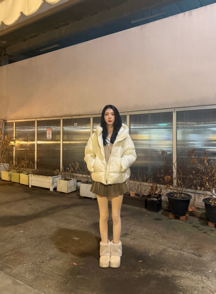 겨울 데일리룩 코디추천 리코 오버핏 후드 패딩 점퍼, 따뜻하면서 예쁘기까지