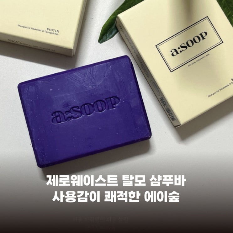 제로웨이스트 탈모 샴푸바 에이숲 추천