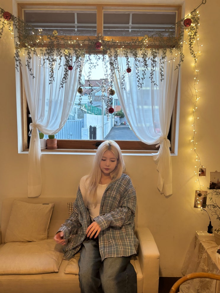 [스탠다드에러] 87-STAN083 레트로 플레이드 오버핏 포켓 긴팔 체크 셔츠 딥블루 착용후기 ♥