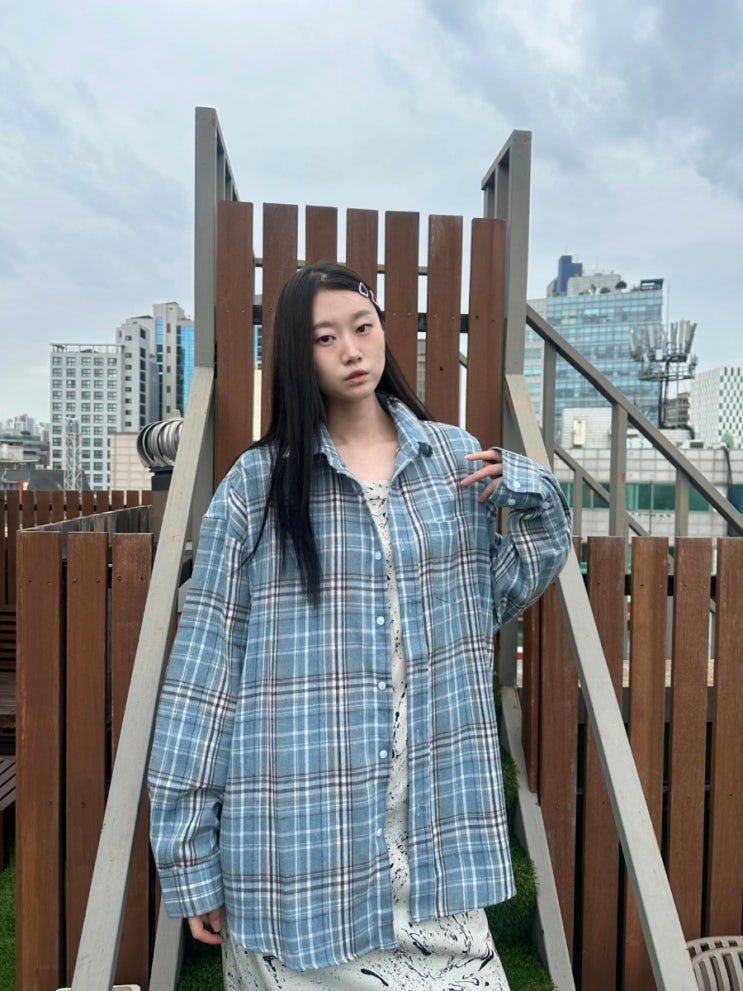 [스탠다드에러 87-STAN083 레트로 플레이드 오버핏 포켓 긴팔 체크 셔츠 딥블루 review]
