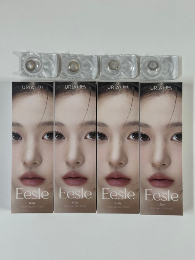 아이돌렌즈 이슬 전색상 리뷰 💙 무아그레이, 순수브라운, 블러그레이, 생기브라운 비교