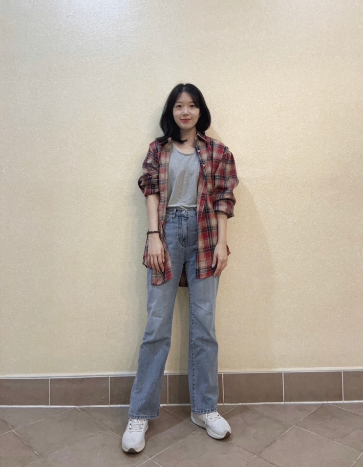 스탠다드에러 빈티지 오버핏 체크 셔츠 간절기 데일리룩 아이템
