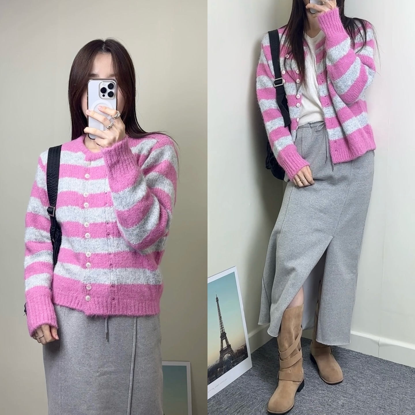 무채색 이제 지겨우니까 핑크 스트라이프 가디건 & 기모 롱스컷조합 달다달아💗🍬
릴스에서 보여드렸던 룩인데 반응이 넘 좋아 피드박제🙌🏻

📌 코디정보
- 가디건 opendoorstudio_official 
- 롱스커트 opendoorstudio_official 
- 부츠 bringmythings.official 

🎁피드 속 가디건과 롱스커트 부츠는 프로필 링크에서 최저가로 구매 가능해요🤭

#가디건코디#스트라이프코디#니트코디#스커트코디#치마코디#겨울코디#여자겨울코디#여자니트코디#여자가디건코디#겨울니트#직장인코디#출근룩#주말룩#패션계정맞팔#직장인룩