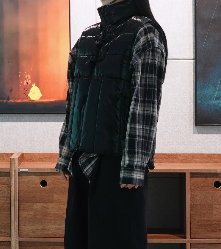 아이러니포르노화이트라인 에센셜 퀄팅 글로시 더플 패딩 베스트