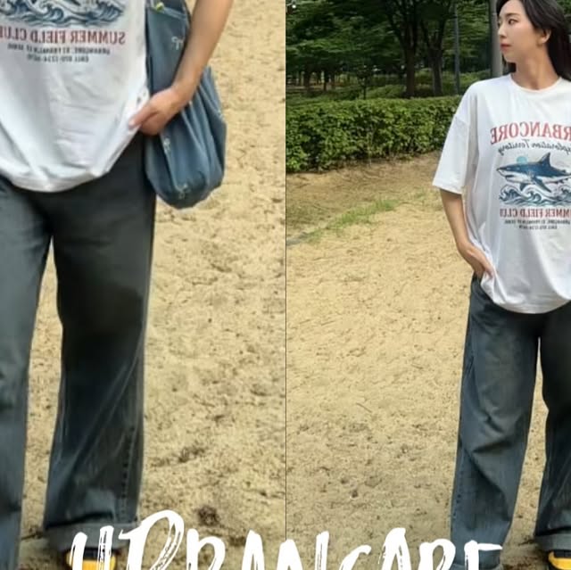 수망 on Instagram: "요즘 내 교복 = 어반코어 반팔티 👕

어떤 바지에 매치해도 찰떡
남녀공용이라 편하고 핏도 굿 (재질이 진짜 조음. (강조))

남자친구 있었으면 커플티했을 텐데…
(지금은 나 혼자 힙하게 입🖤음)

#광고 #어반코어 #남녀공용티 #데일리룩 #커플티 #스트릿룩 #ootd #여름티 #여름 #반팔 #반팔티 #gift#협찬#핏"