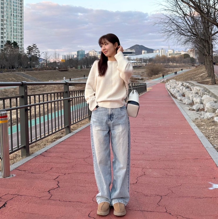 스탠다드에러 와이드 데님팬츠 빈티지블리치 착용 후기