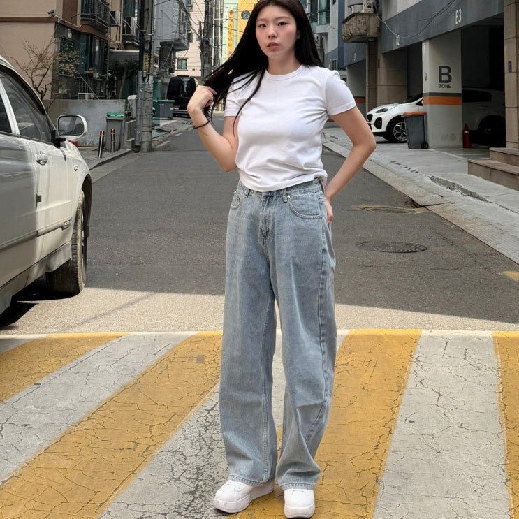 데님와이드팬츠 추천 스탠다드에러 워싱 와이드 팬츠 코디 후기
