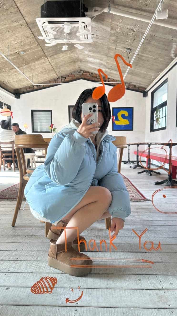 오사와 미츠리 크롭 하이넥 패딩 착용 후기, 블루 한 방으로 겨울룩 살림✨