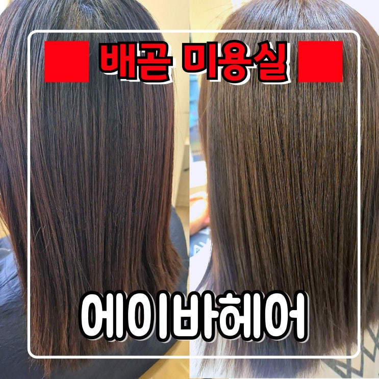 시흥 미용실 『 에이바헤어 배곧점 』 단발머리 염색 , 클리닉 후기
