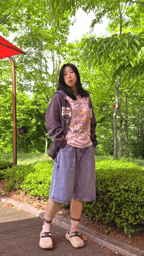 여름 코디 추천 :) 스탠다드에러 데님 버뮤다팬츠