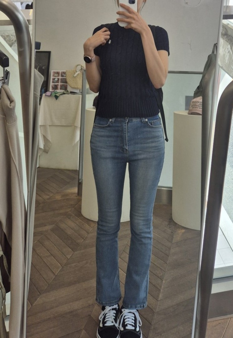 핏 예쁜 데님 피치핏 골반뽕 여성 청바지 중청 S사이즈