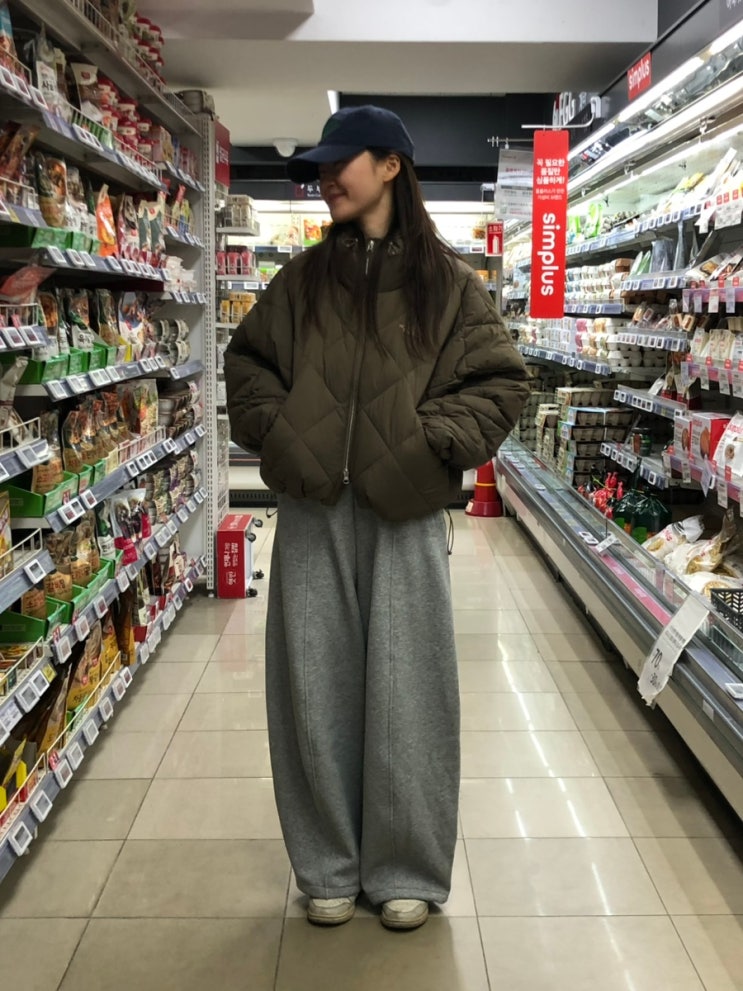 기모 밴딩팬츠 추천 오사와 벨라 와이드 라인 롱 스트링 바지 그레이 후기