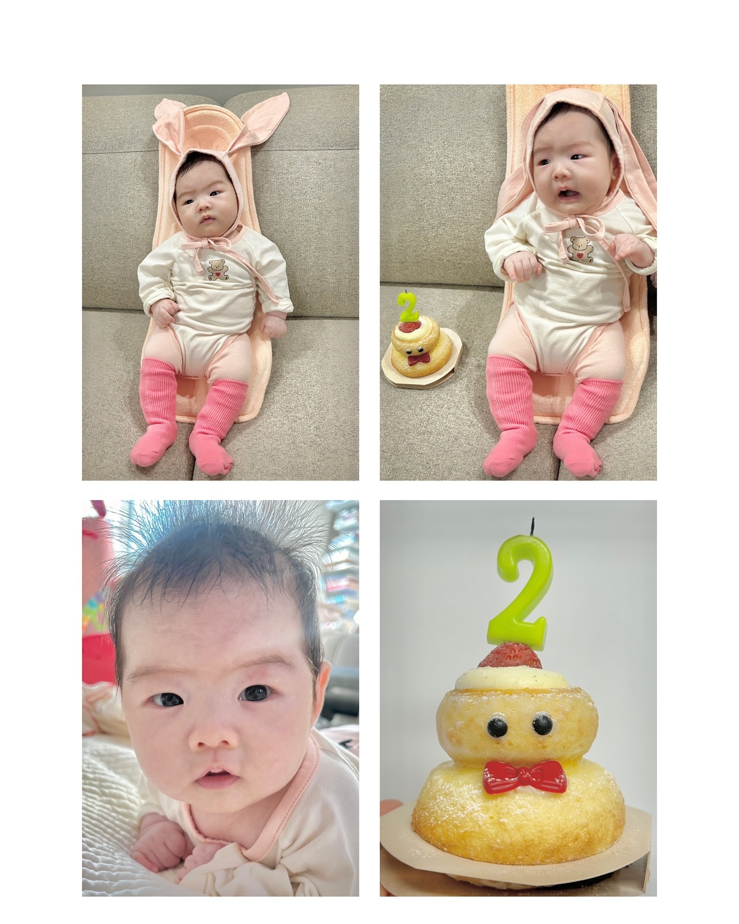💛2개월 졸업💚

나만의 천사 👼 나만의 귀염둥이🩵 내 생애 최고의 선물 🎁
어떤 수식어를 붙여도 너의 사랑스러움을 다 표현하기엔 부족해
우리 2개월에 꽤나 행복했지? 아가야? 👶 
3개월엔 또 어떤 일이 우리 가족에게 펼쳐질까~~