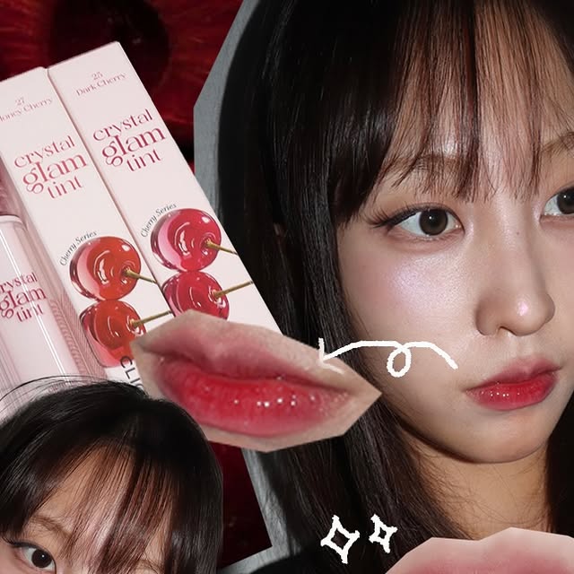 나우 𝑛𝑜𝑤 on Instagram: "탱글한✨ 체리🍒 보면 못 지나치는 사람? 일단 저요🙋🏻‍♀️

클리오의 크리스탈 글램틴트 체리 시리즈로 나온 두 컬러를 써봤는데요 (리뷰의무X 제품제공)

제가 기존에 갖고있던 베이비베리랑 비교해보니 체리를 종류별로 모아놓은 것 같더라구요😳

📍컬러비교
•허니체리: 덜 익은 앵두 과즙느낌! 웜한 느낌이 있어서 웜톤분들께 추천
•베이비베리: 청량한 체리 컬러🍒 딥하지 않아서 여쿨분들께 추천
•다크체리: 실제 체리 과육~포도즙 어딘가의 색감! 겨쿨분들께 추천

📍질감
얇지는 않고 비교적 도톰하게 얹어지는 편이에요!
최근 나온 퓌의 바닐라듀와 비교하면 훨씬 두껍게 얹어진다는 느낌이 강하게 들더라구요-
대신 광택감은 끝내주니 테스트해보시고 맘에드시면 겟 해오는것을 추천드립니다😳💗✨

@cliocosmetics_official 
@clio_official"