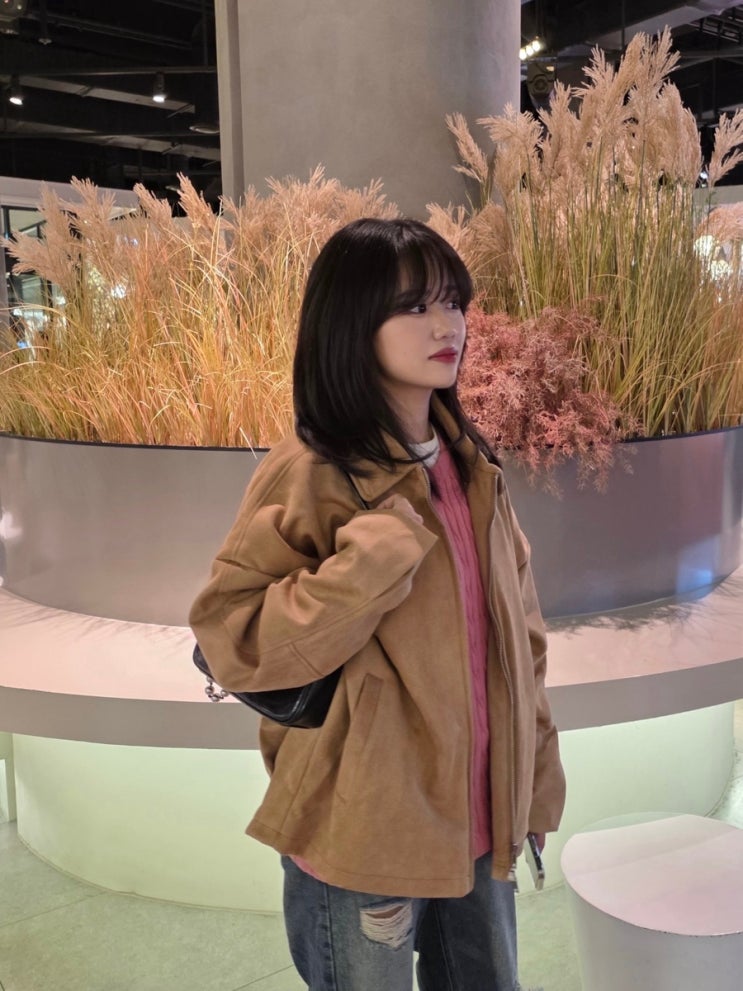 아이러니포르노화이트라인  크루얼티프리 알파 스웨이드 자켓 착용후기🤍(+데이트맛집)
