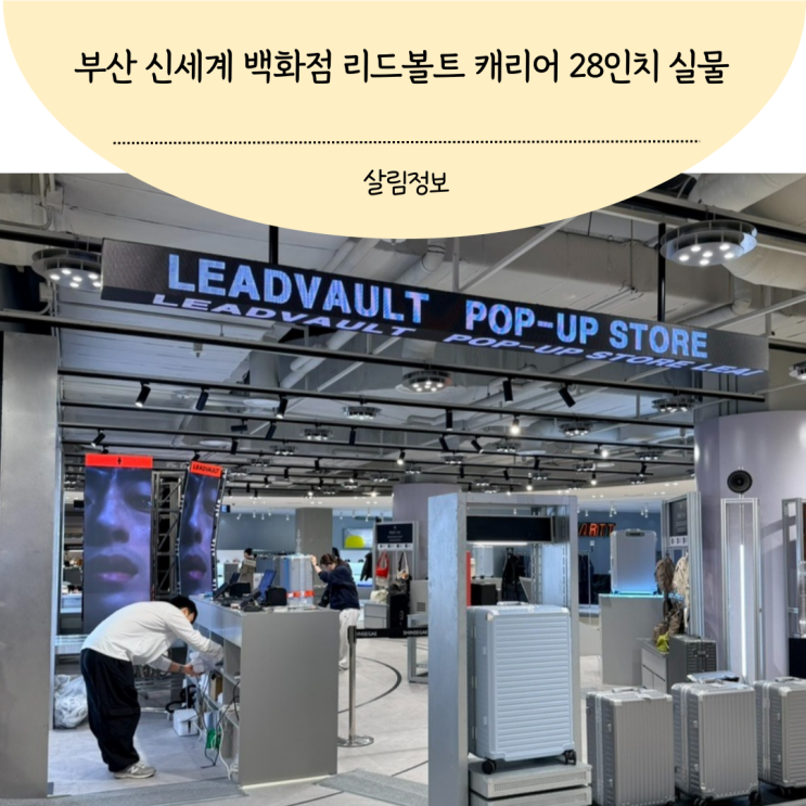 부산 신세계 백화점 리드볼트 캐리어 28인치 실물 비교