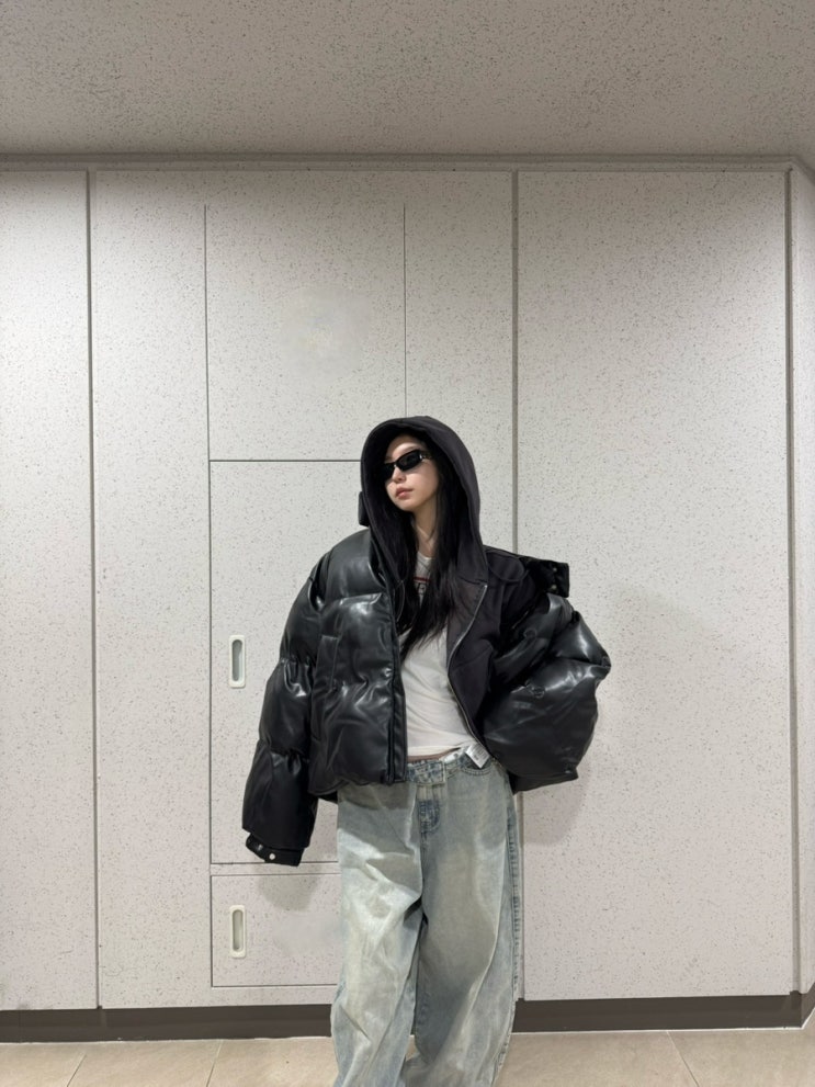 🧥 스트릿 감성 가득한 겨울 아우터, 하프넥 레더 패딩 착용 후기 💥