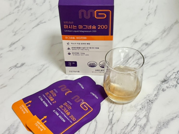 눈떨림엔 간편하게 유트리션 마시는마그네슘200 추천해요