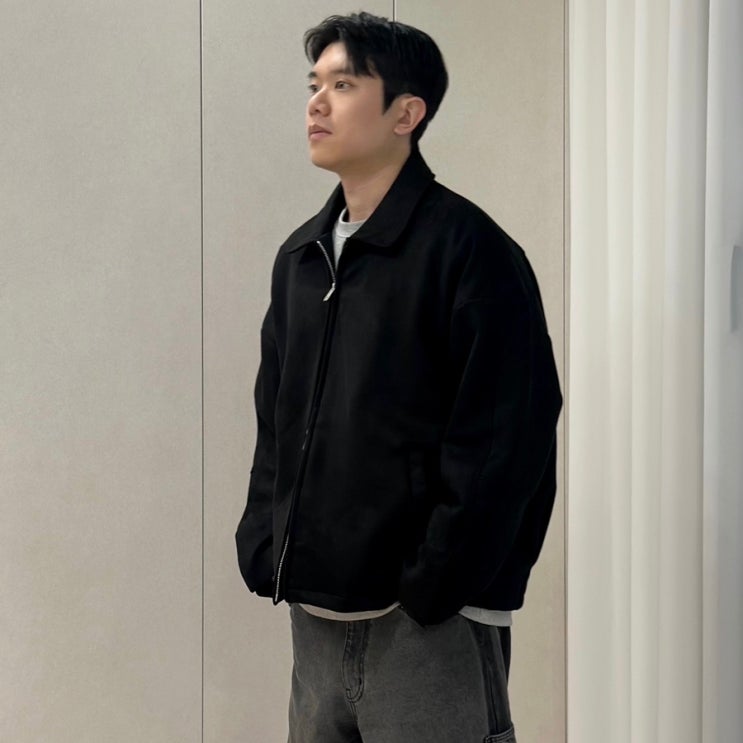 아이러니포르노 화이트라인 스웨이드 자켓 블랙 남자코디
