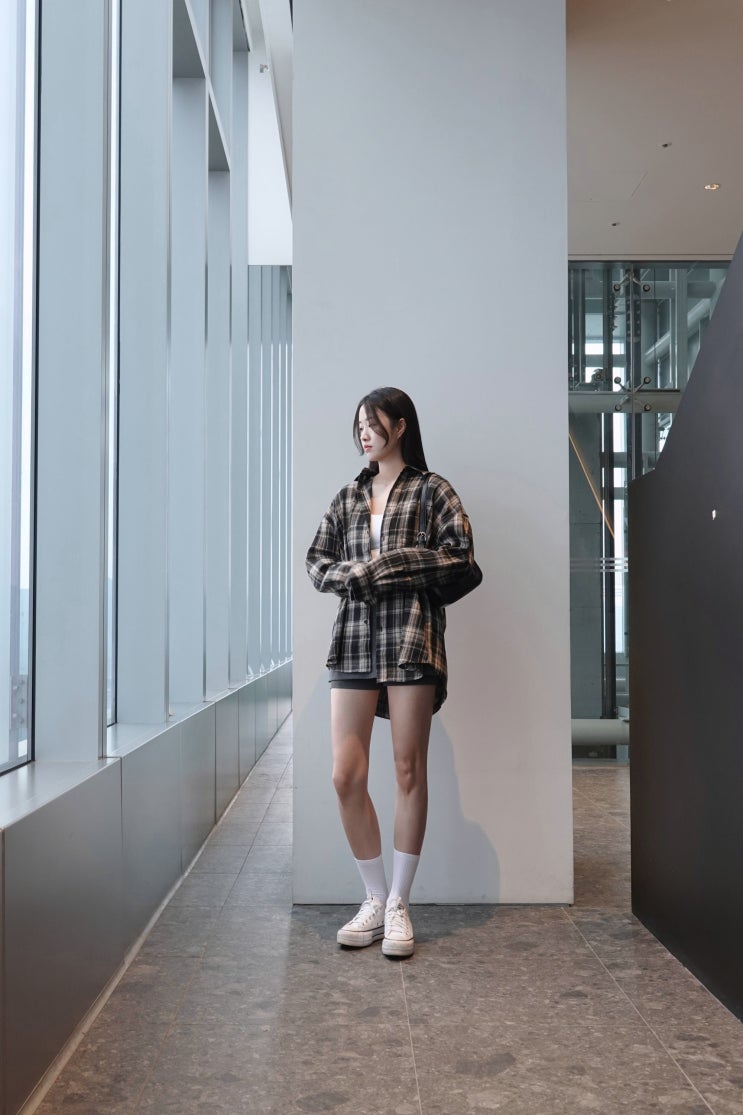 무신사 간절기 빈티지 오버핏 체크셔츠 스탠다드에러