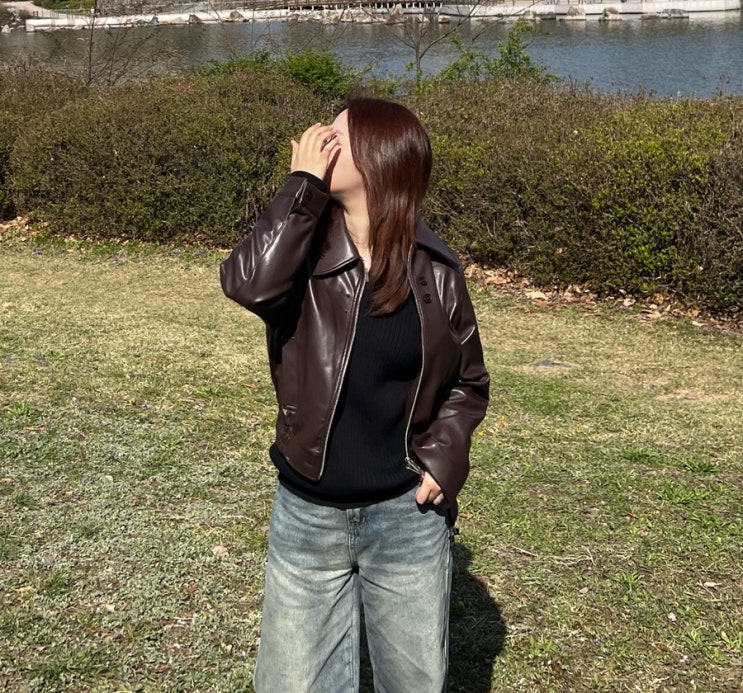 간절기 아우터로 딱! 데일리 여성 레더자켓 추천 #비바브라운 #아우터추천
