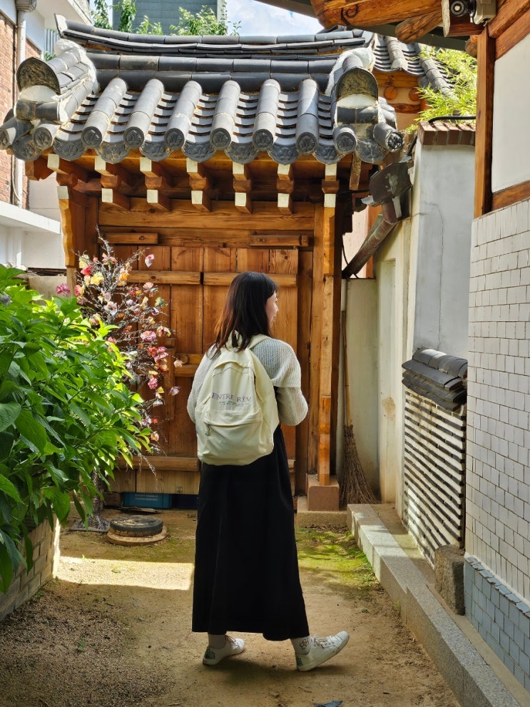 앙트레브 백팩 신상 실버라인 크림 보부상백팩