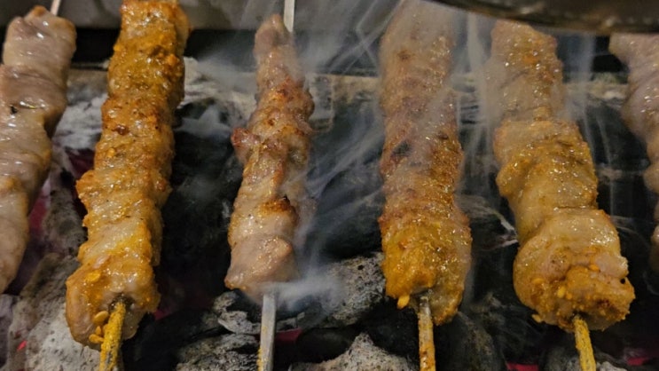 특수부위 부채살만 이용해서 살살 녹는 인천 도화 앨리웨이 양꼬치 무한리필 맛집"진달래양꼬치"내돈내산 4번째 방문
